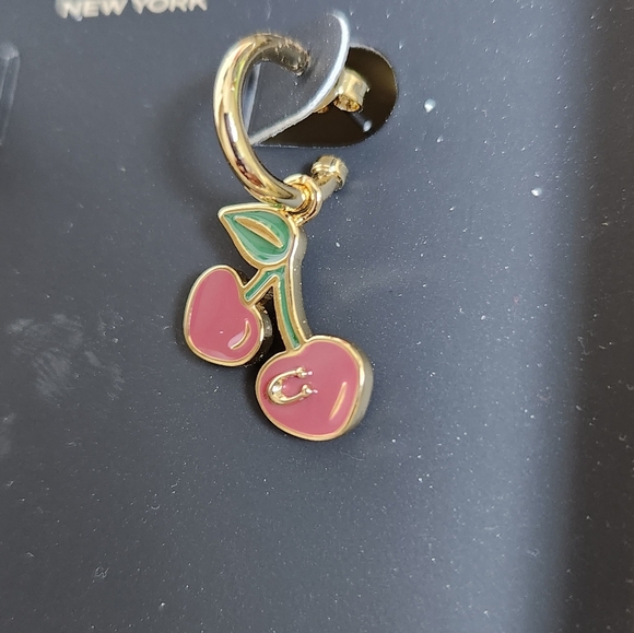 Coach Red and Gold Cherry Earrings - Picture 2 of 9